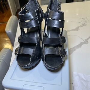 Guess Black Platform Sandals with Adjustable Straps